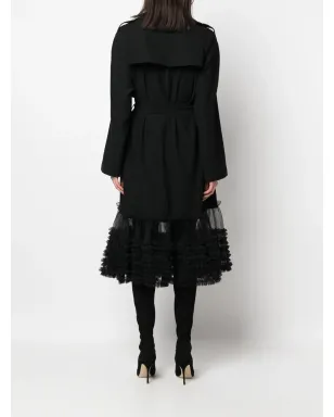 Viktor & Rolf ファンシー フリルヘム トレンチコート - ブラック - サムネイル4