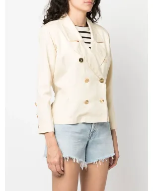 Saint Laurent Pre-Owned 1980年代 ダブルブレスト クロップドジャケット - サムネイル3