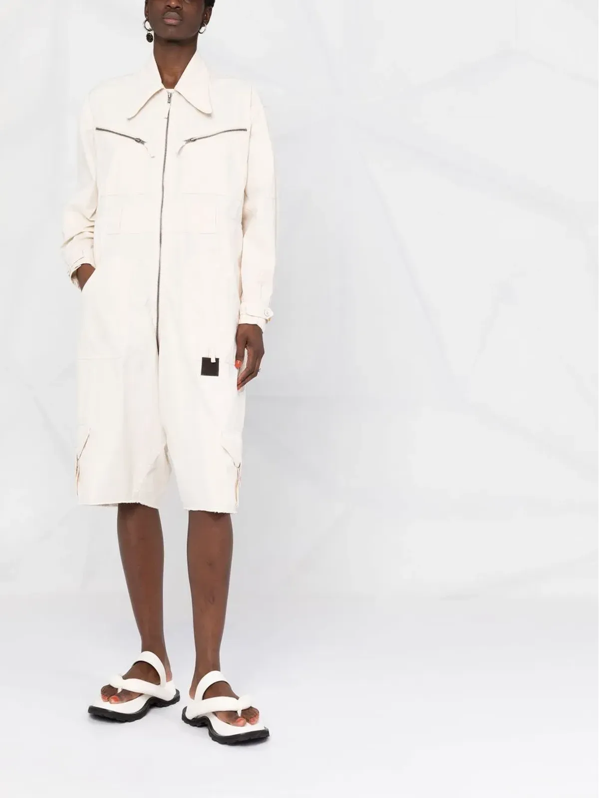 Maison Margiela ポケットディテール膝丈プレイスーツ - 画像2
