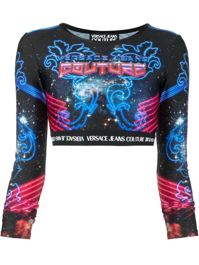 Versace Jeans Couture Versace Jeans Couture ロゴプリント クロップドトップの商品画像