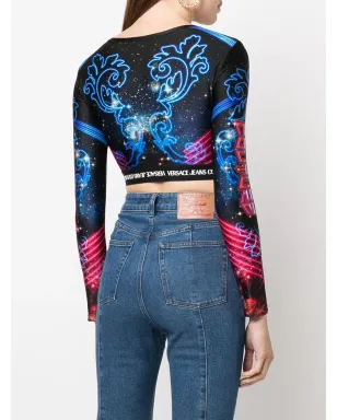 Versace Jeans Couture ロゴプリント クロップドトップ - サムネイル4