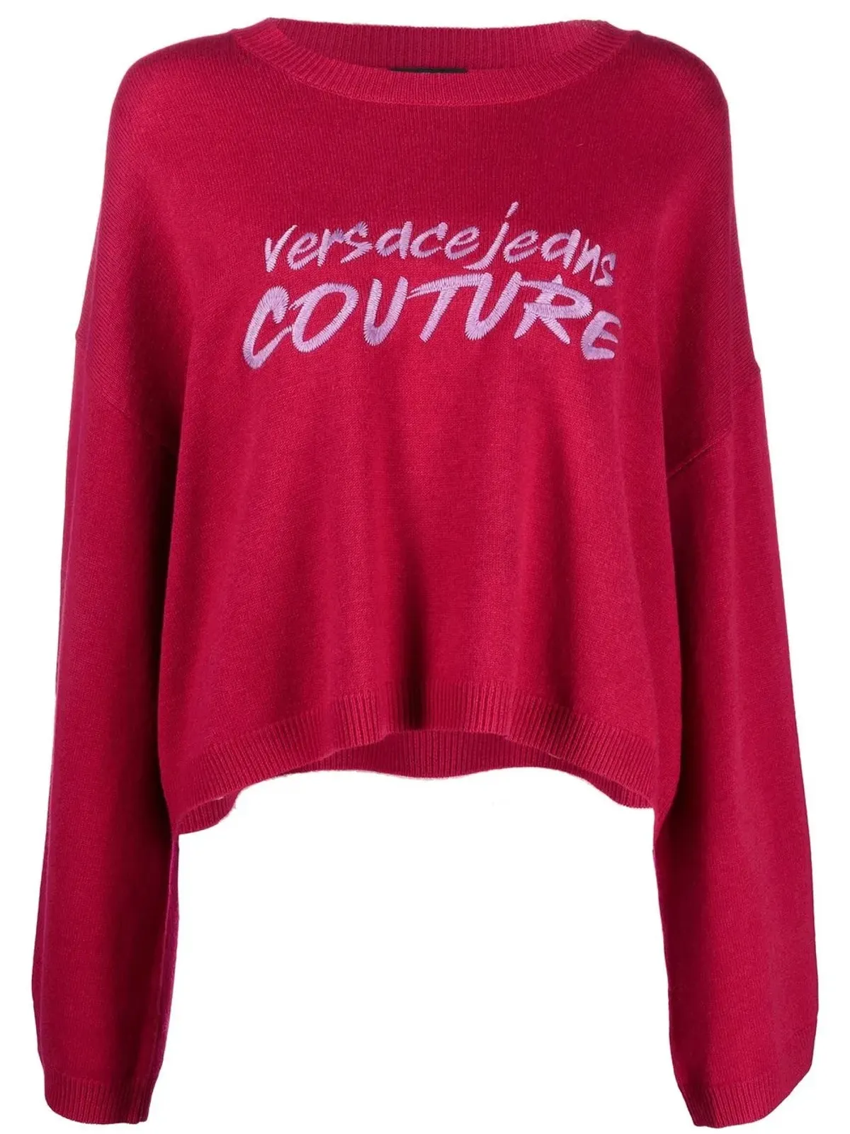 Versace Jeans Couture 刺繍ロゴ入りワイドスリーブニット（ピンク） - 画像1