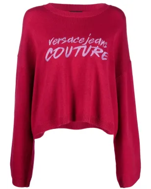Versace Jeans Couture 刺繍ロゴ入りワイドスリーブニット（ピンク） - サムネイル1