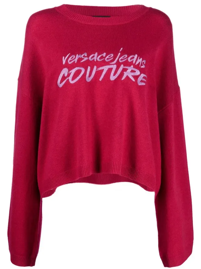 Versace Jeans Couture Versace Jeans Couture 刺繍ロゴ入りワイドスリーブニット（ピンク）の商品画像