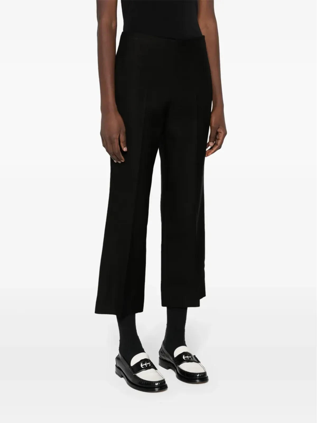Gucci ダーツディテール クロップドパンツ - ブラック - 画像3