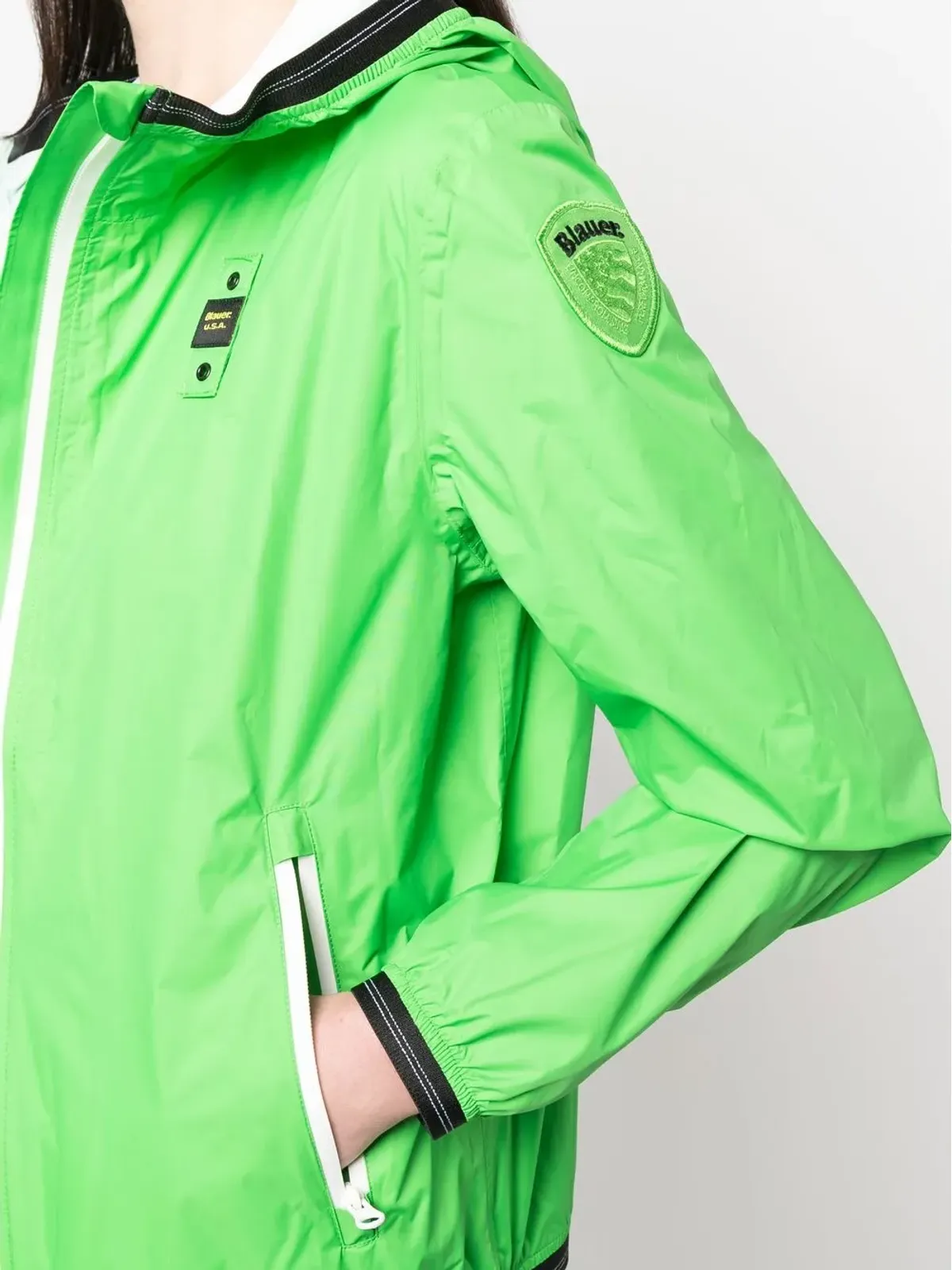 Blauer コントラストトリム トラックジャケット - グリーン - 画像5