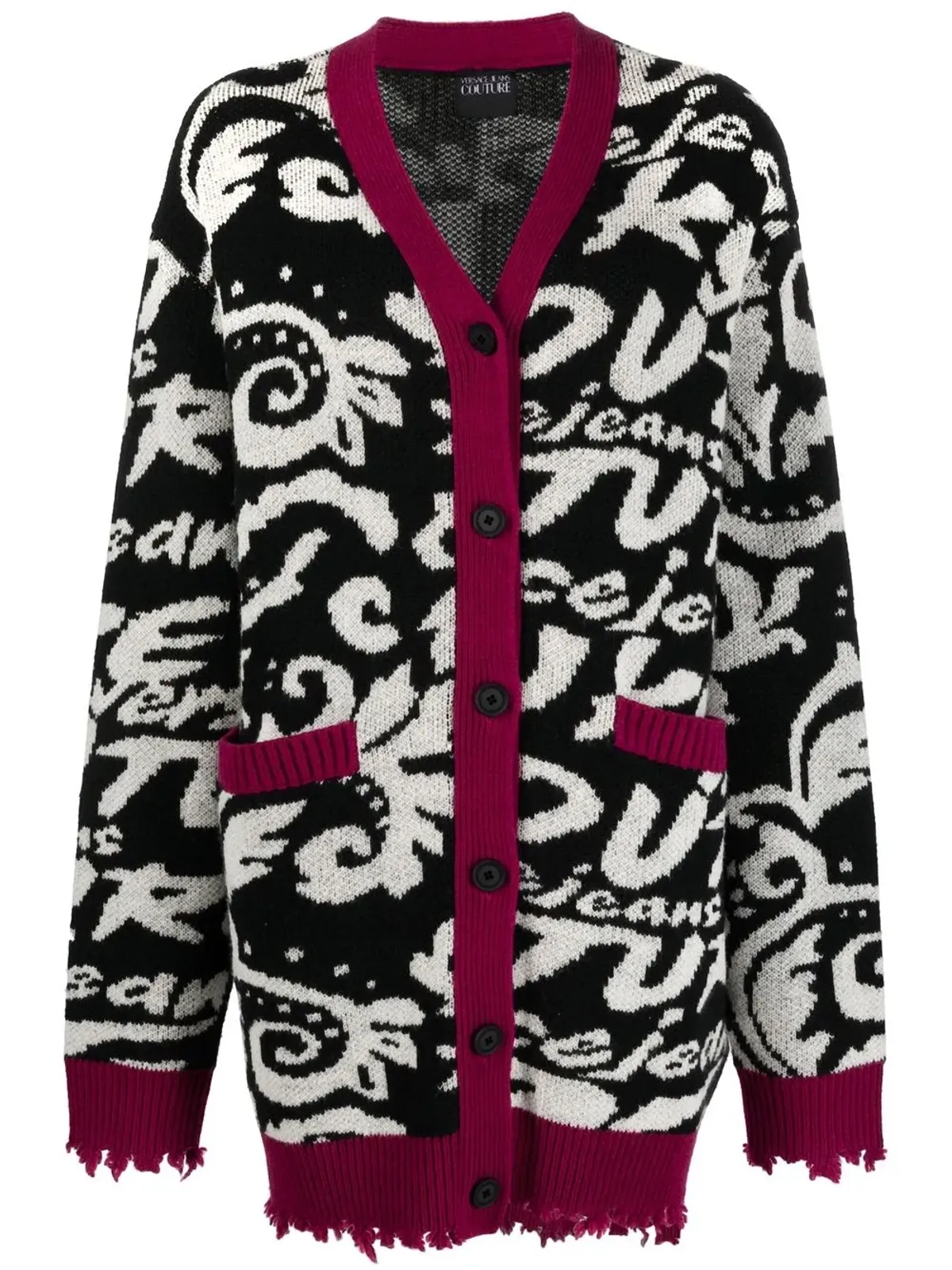 Versace Jeans Couture ディストレストエフェクト カーディコート - 画像1
