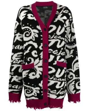 Versace Jeans Couture ディストレストエフェクト カーディコート - サムネイル1