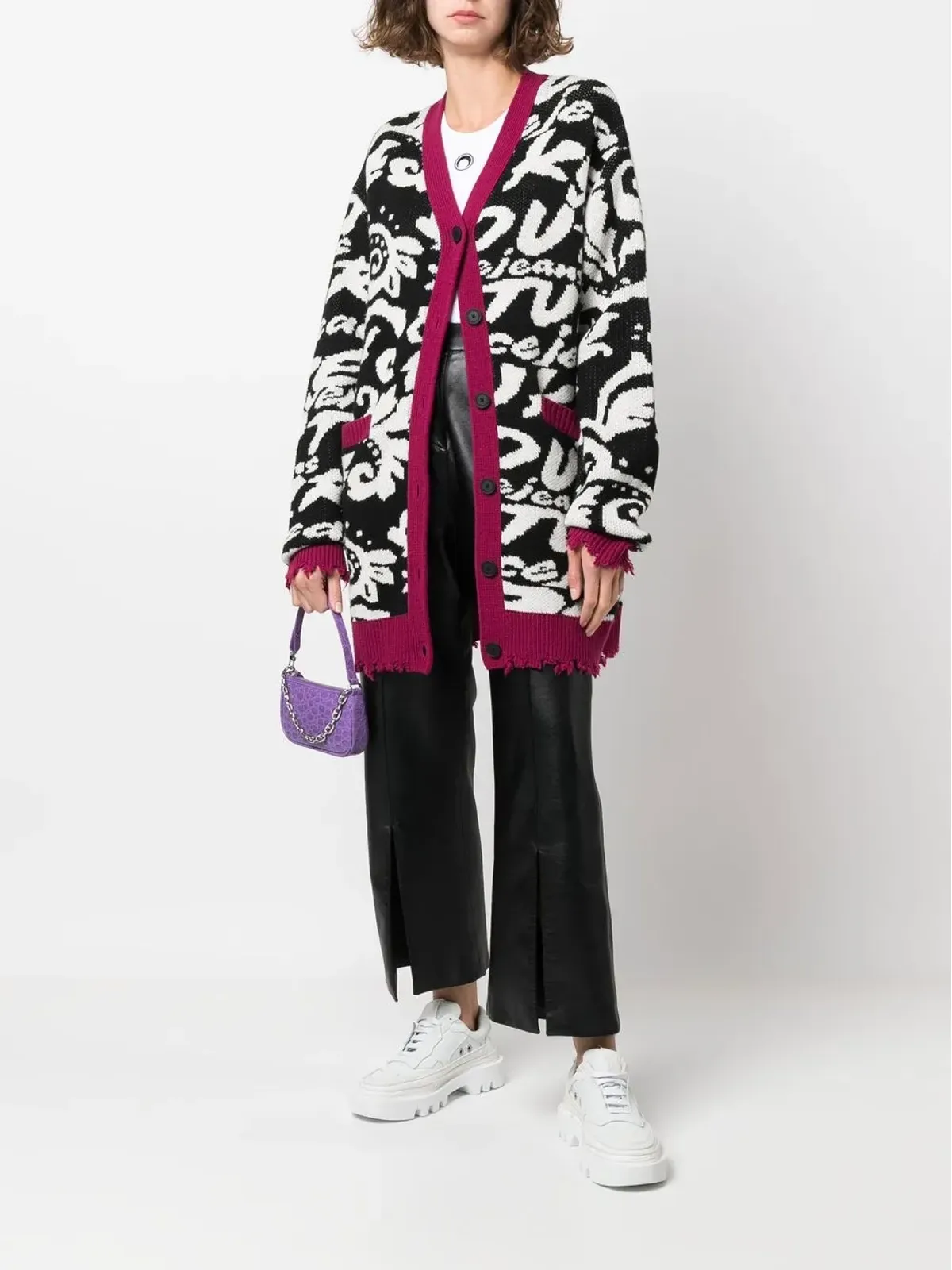 Versace Jeans Couture ディストレストエフェクト カーディコート - 画像2