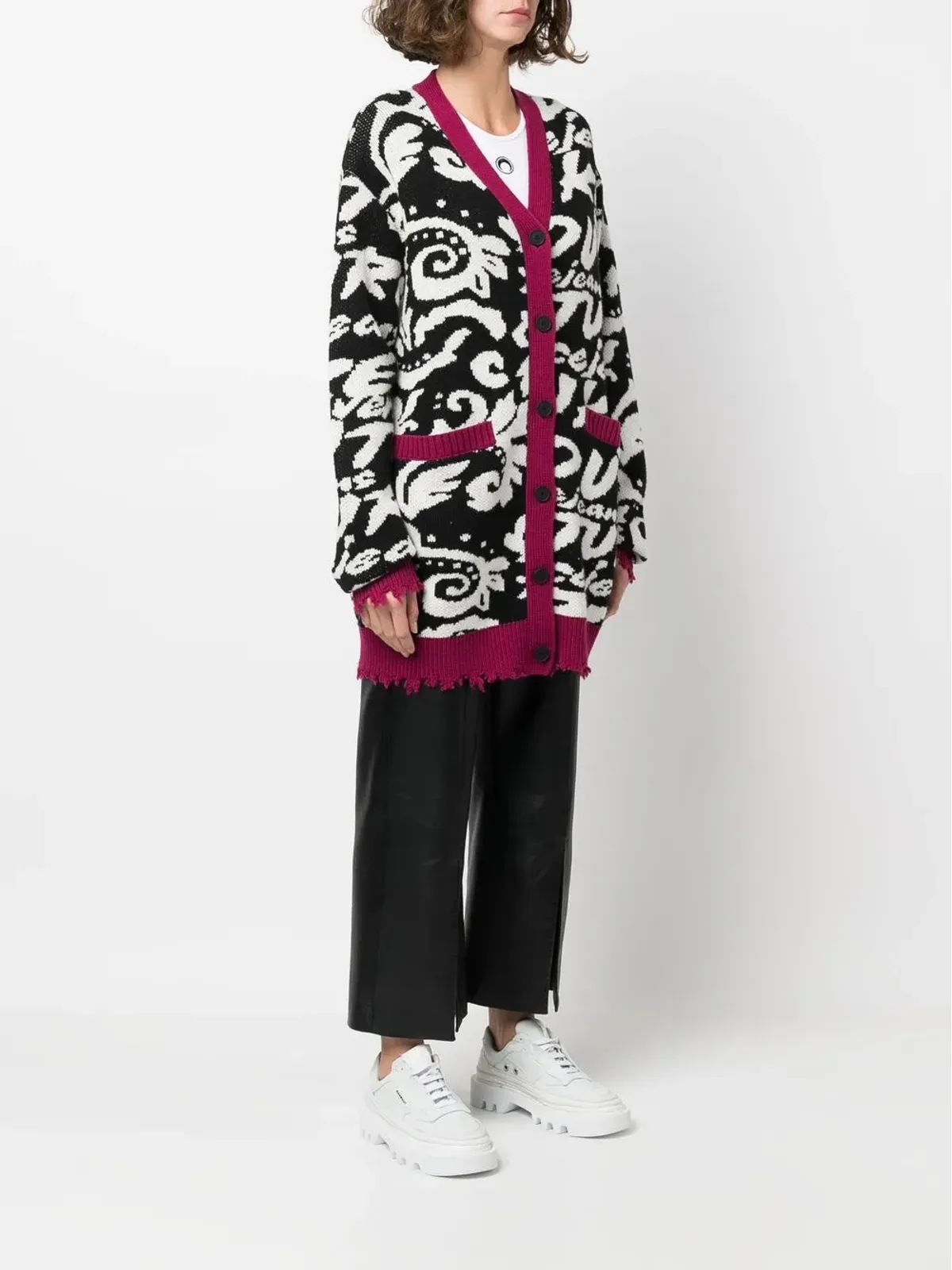 Versace Jeans Couture ディストレストエフェクト カーディコート - 画像3