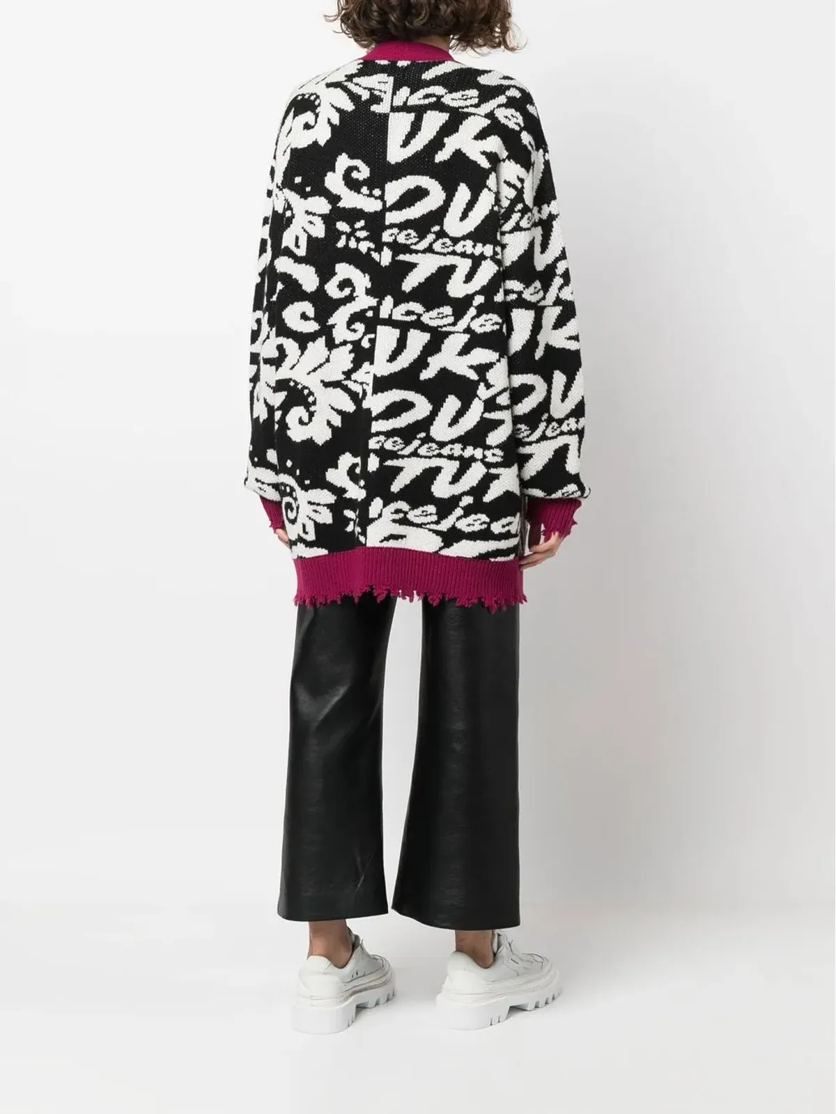 Versace Jeans Couture ディストレストエフェクト カーディコート - 画像4