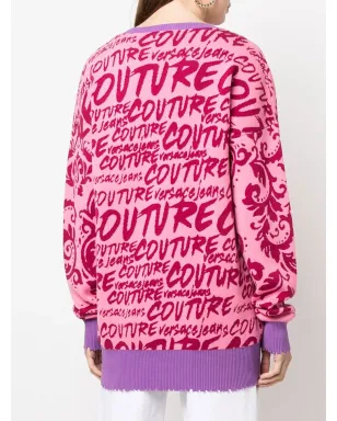 Versace Jeans Couture ロゴ入りインターシャ Vネック セーター - サムネイル4