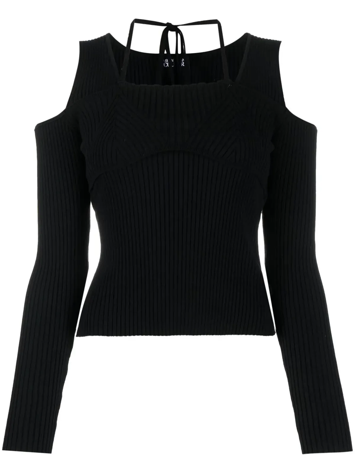 Versace Jeans Couture オープンショルダーリブ編みジャンパー - 画像1