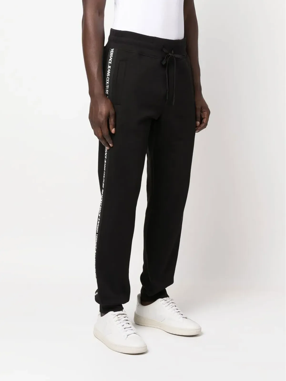 Versace Jeans Couture ロゴテープ付きコットン トラックパンツ - ブラック - 画像3