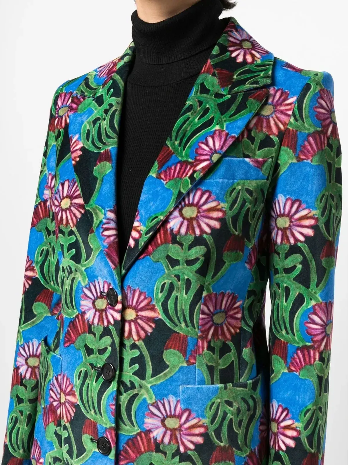 La DoubleJ 花柄プリントのシングルブレストブレザー - グリーン - 画像5