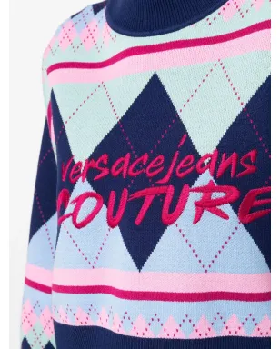 Versace Jeans Couture アーガイルニット ロゴ刺繍 ジャンパー - サムネイル5