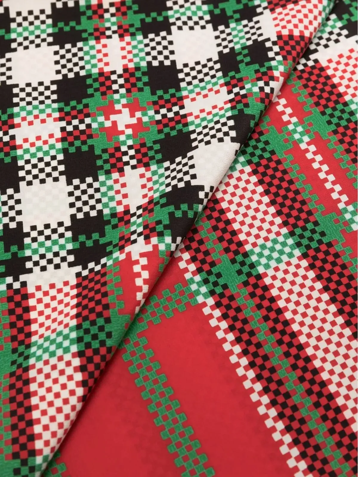 Saint Laurent Pre-Owned 1990年代 YSL チェック柄シルクスカーフ - レッド - 画像3