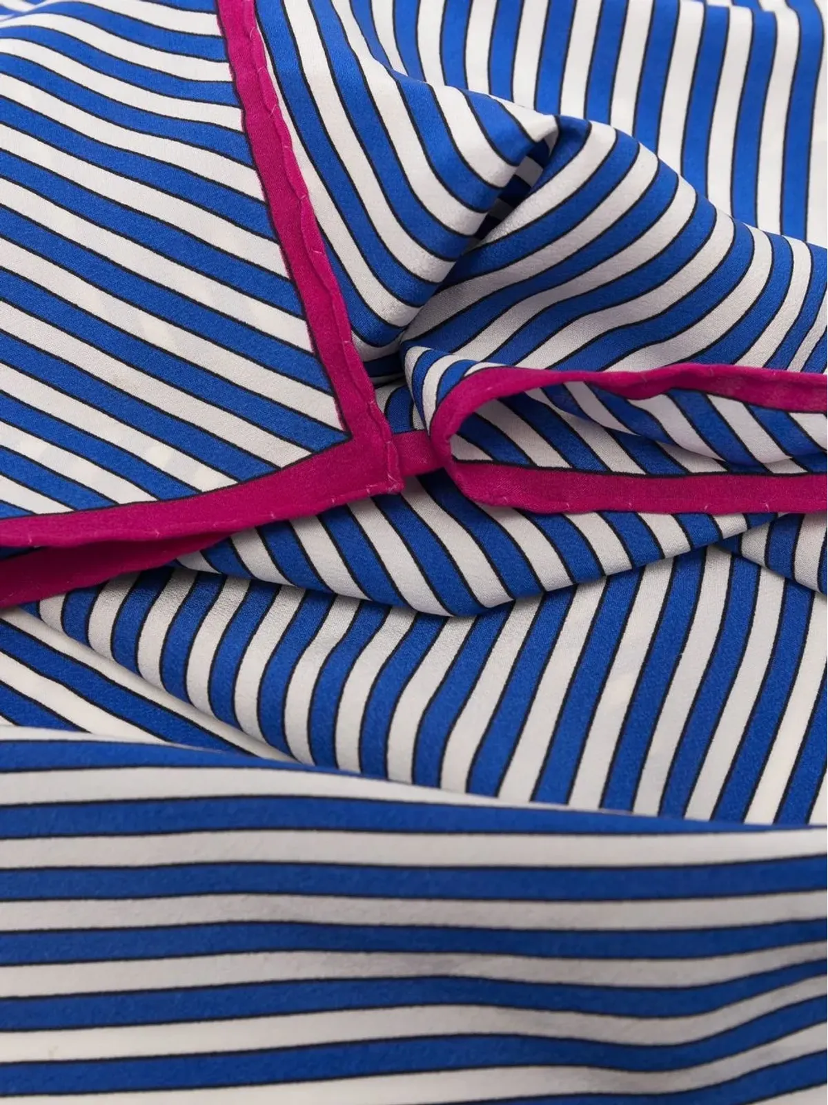 Saint Laurent Pre-Owned 1990s striped silk scarf - Blue - 画像4