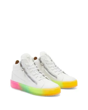 Giuseppe Zanotti クリス レインボーソール ミッドトップスニーカー ホワイト - サムネイル2