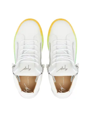 Giuseppe Zanotti クリス レインボーソール ミッドトップスニーカー ホワイト - サムネイル4