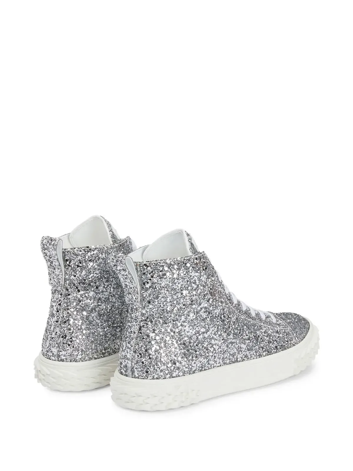 Giuseppe Zanotti Ecoblabber グリッター ハイトップスニーカー - シルバー - 画像3