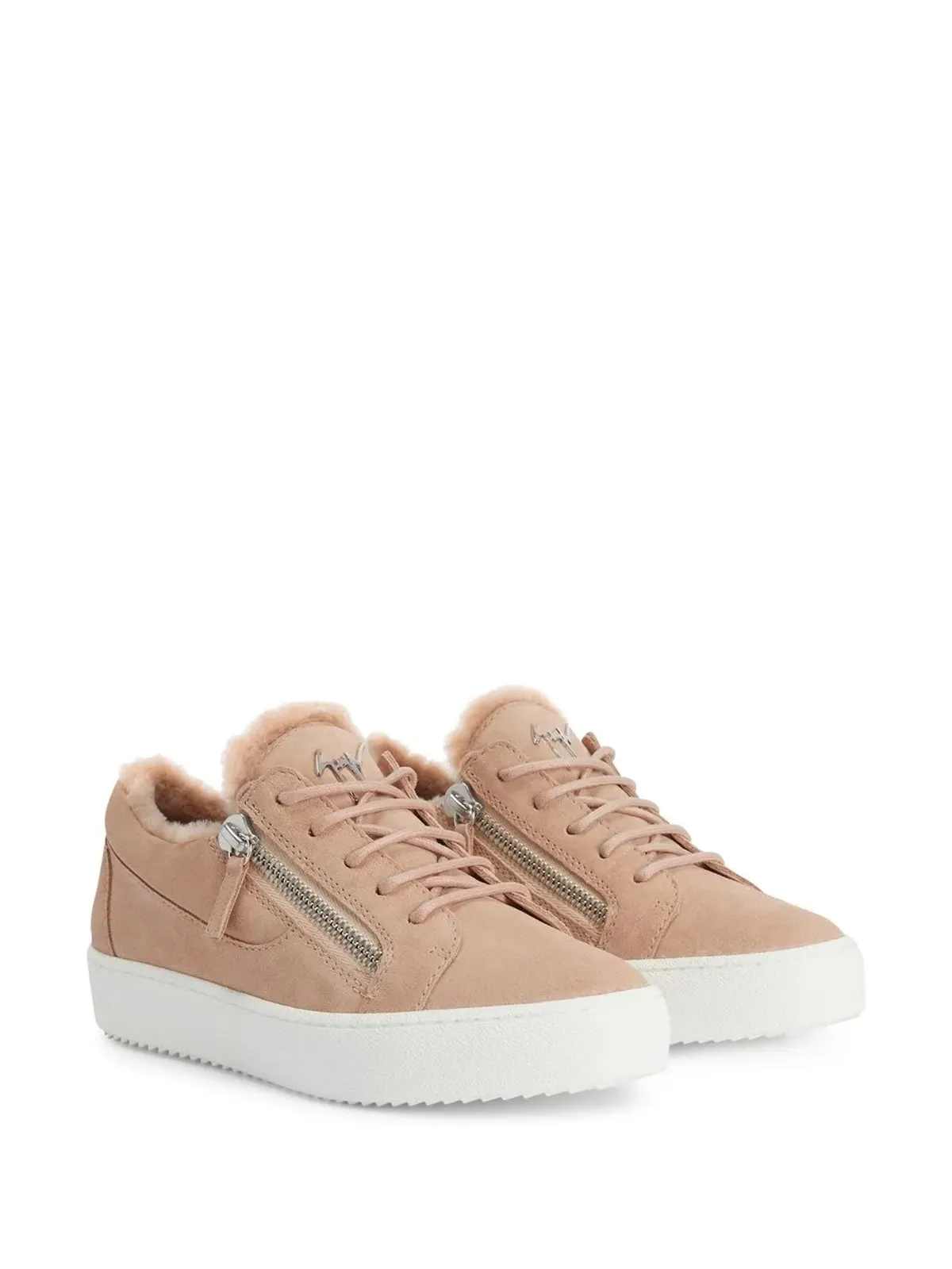 Giuseppe Zanotti Gail シアリングトリムスニーカー ピンク - 画像2