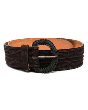 Saint Laurent Pre-Owned 1970s braided detailing belt - Brown - サムネイル1