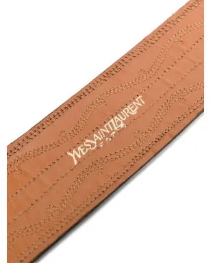 Saint Laurent Pre-Owned 1970s braided detailing belt - Brown - サムネイル3