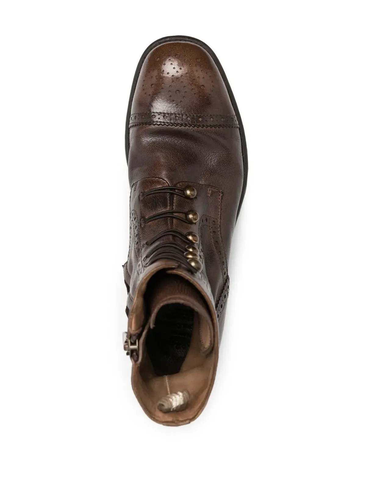 Officine Creative アンクルレースアップブーツ ブラウン - 画像4
