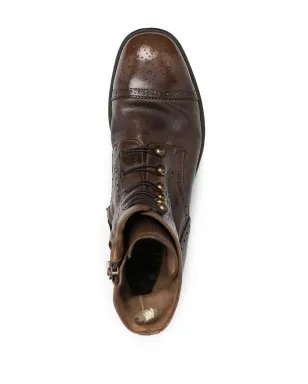 Officine Creative アンクルレースアップブーツ ブラウン - サムネイル4