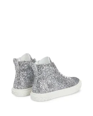 Giuseppe Zanotti エコーブラバー ハイトップ グリッター スニーカー - サムネイル3