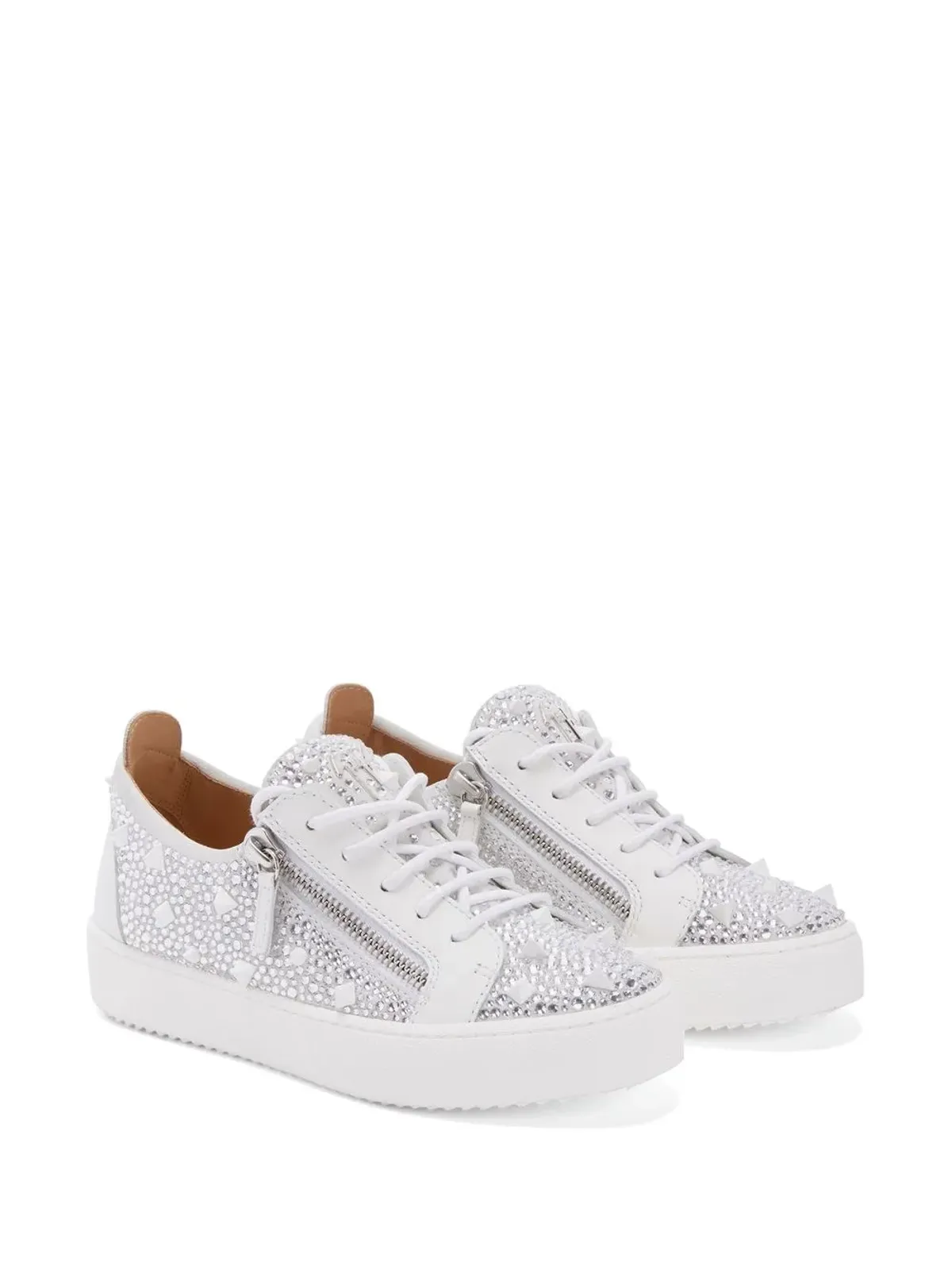 Giuseppe Zanotti Gail クリスタルスタッズ ロー・トップスニーカー - 画像2