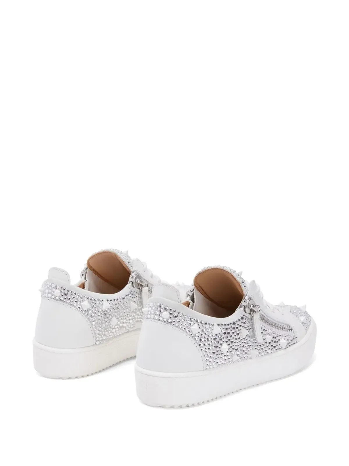 Giuseppe Zanotti Gail クリスタルスタッズ ロー・トップスニーカー - 画像3