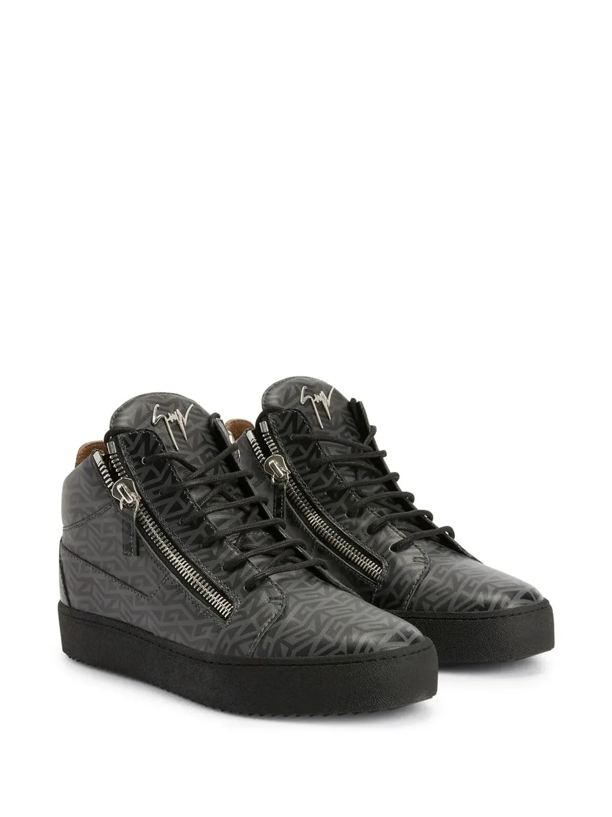 Giuseppe Zanotti クリス モノグラムプリント ミッドトップスニーカー - 画像2