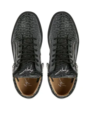 Giuseppe Zanotti クリス モノグラムプリント ミッドトップスニーカー - サムネイル4