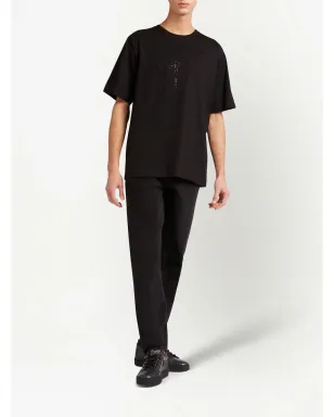 Giuseppe Zanotti LR-23 ラインストーン装飾 ロゴTシャツ - ブラック - サムネイル2