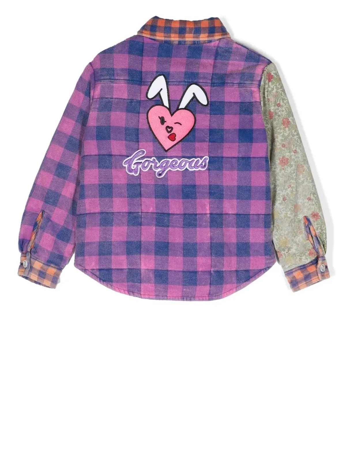 Natasha Zinko Kids パッチワークチェック柄フランネルシャツ - 画像2