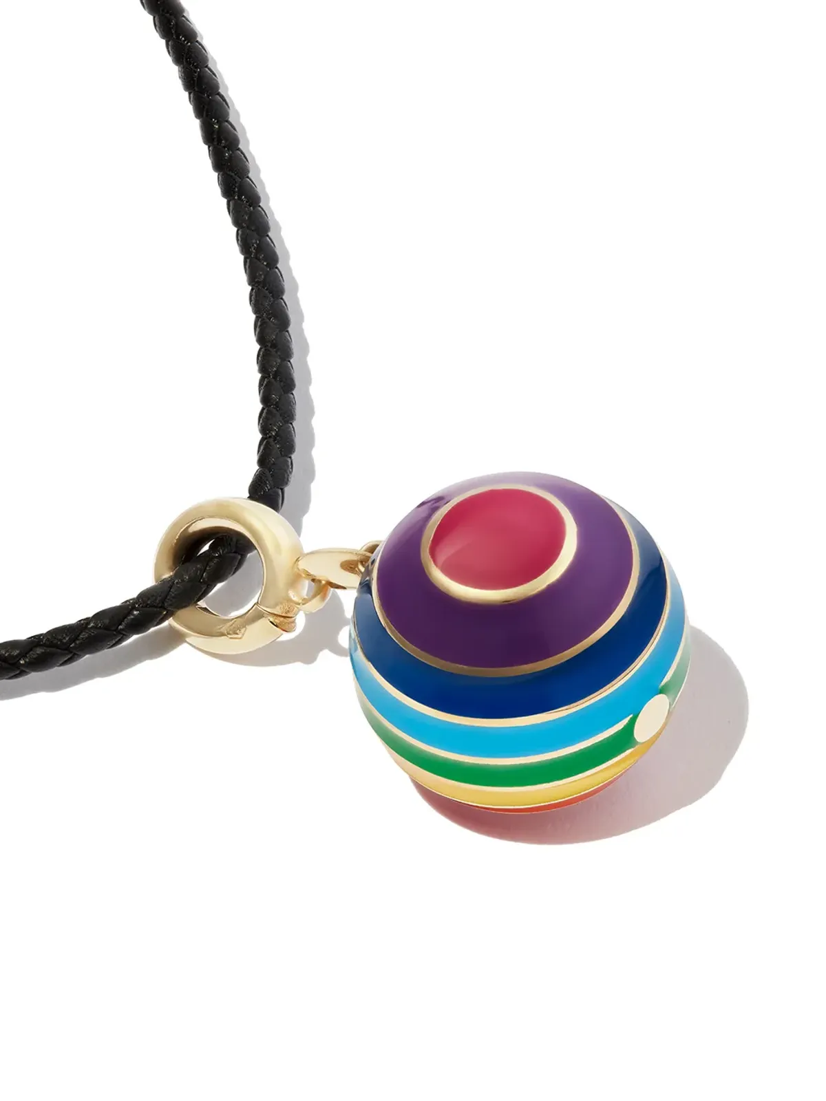 Lauren Rubinski 14kt yellow gold rainbow-charm necklace - 画像4