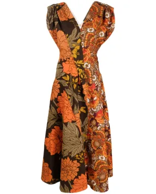 colville Expressionistアップサイクル花柄ワンピース - Orange - サムネイル1