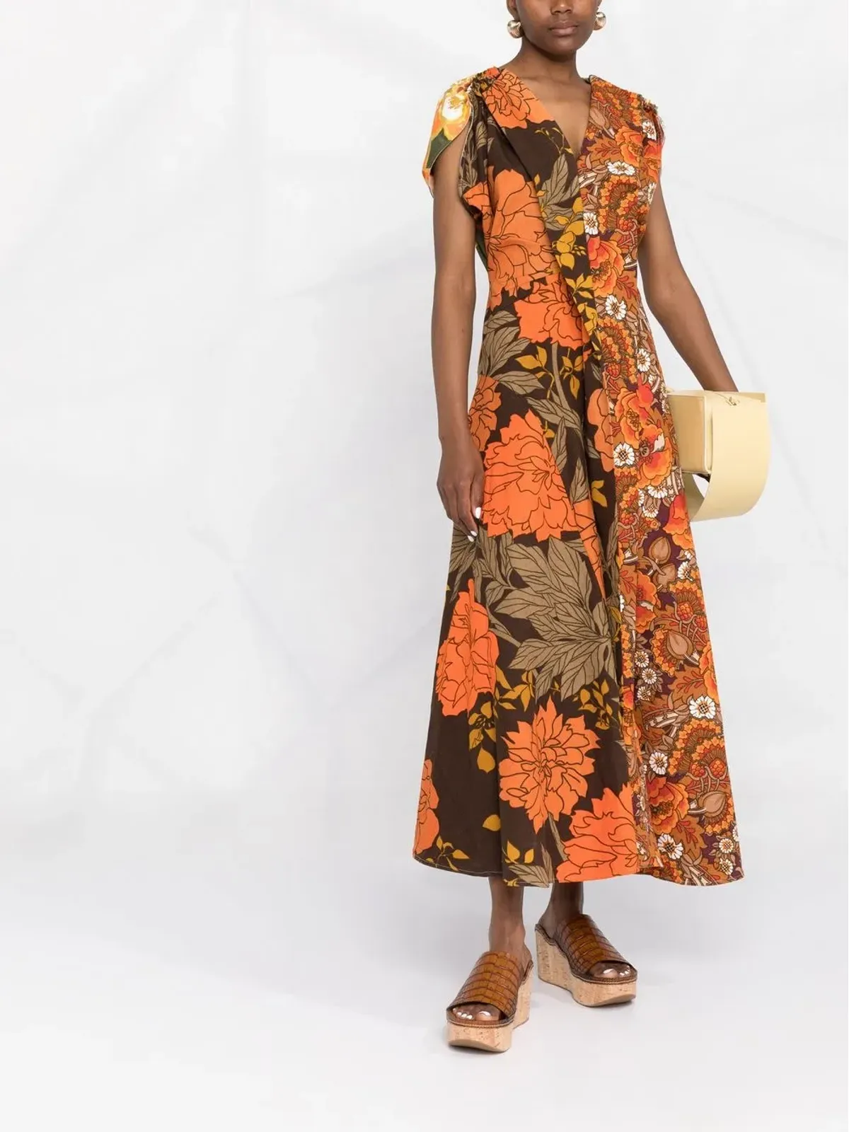 colville Expressionistアップサイクル花柄ワンピース - Orange - 画像2