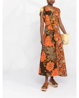 colville Expressionistアップサイクル花柄ワンピース - Orange - サムネイル2