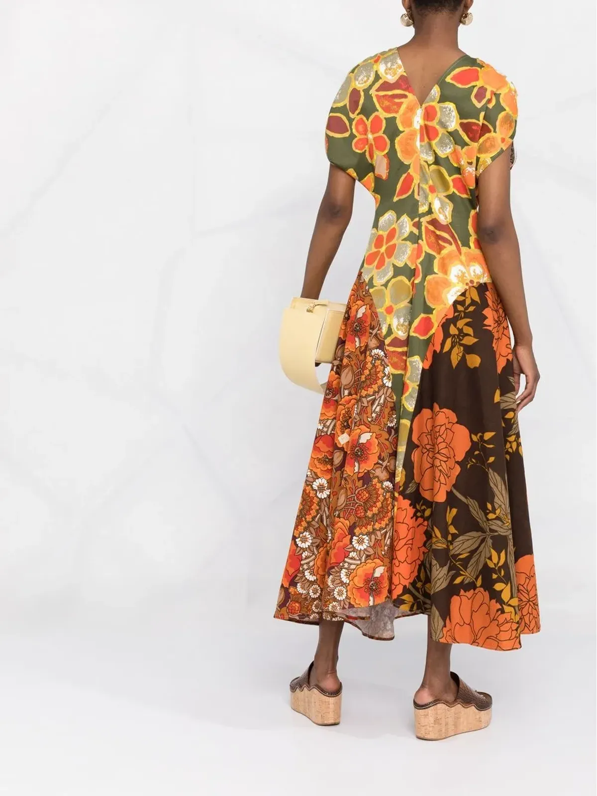 colville Expressionistアップサイクル花柄ワンピース - Orange - 画像4