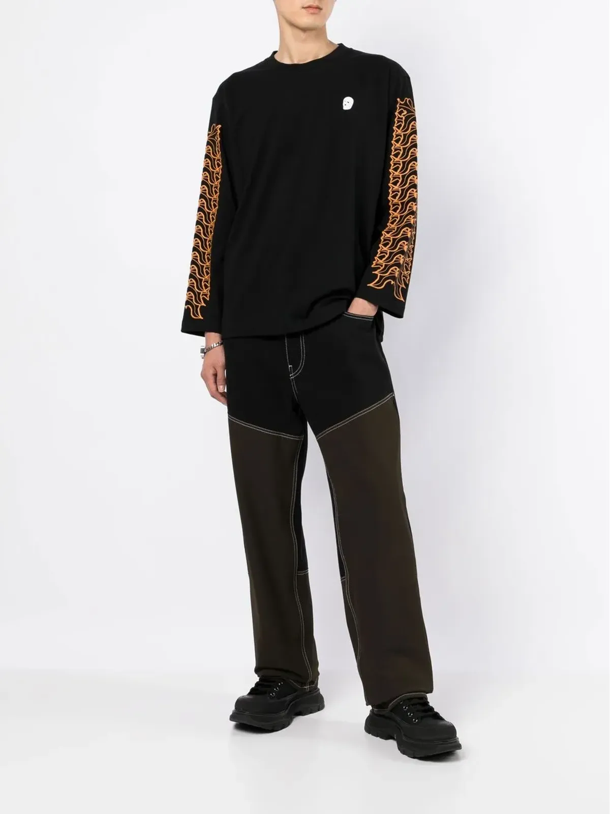 Youths In Balaclava グラフィックプリント長袖Tシャツ ブルー - 画像2