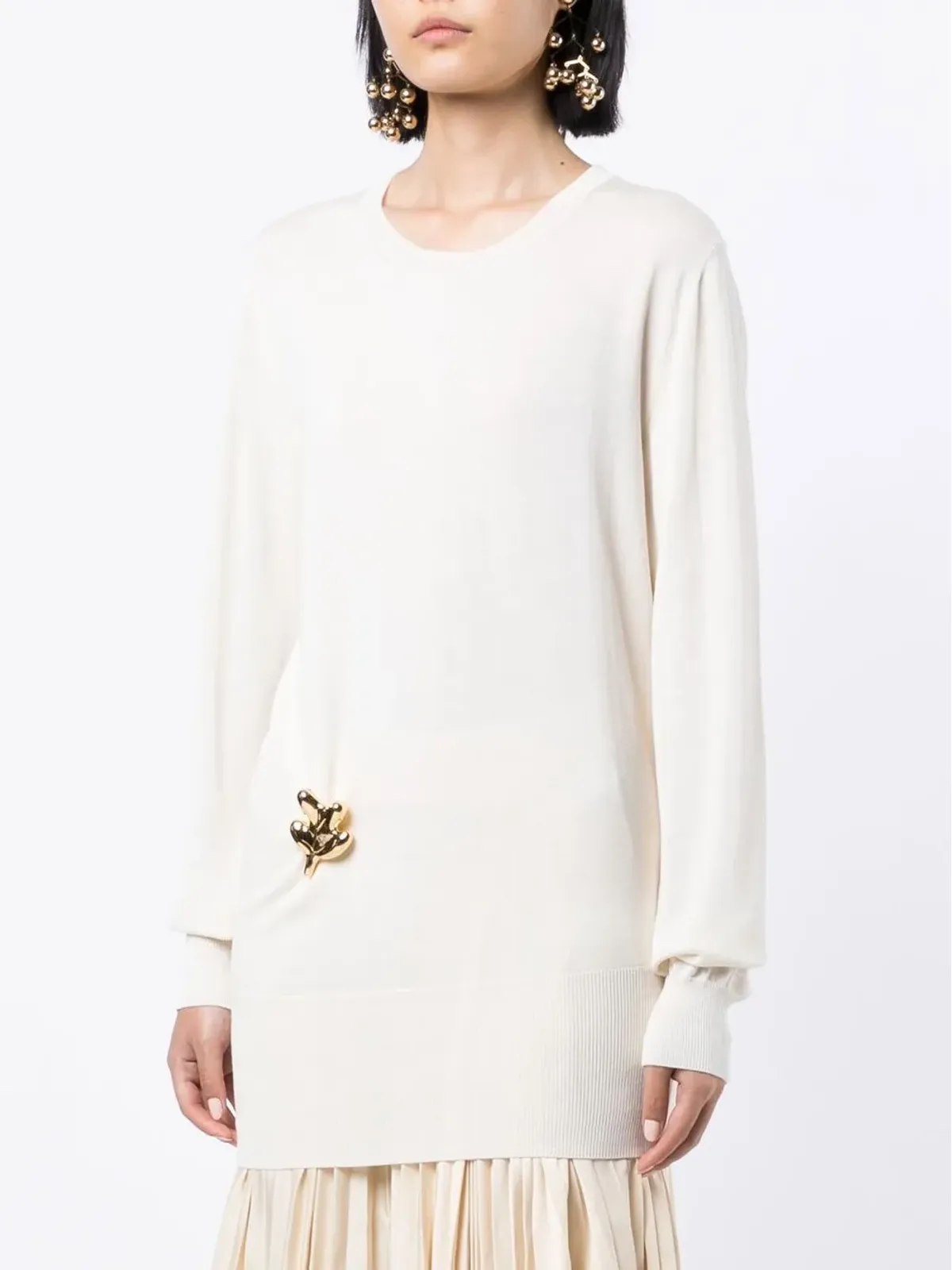 Jil Sander 装飾付きクルーネックジャンパー - White - 画像3