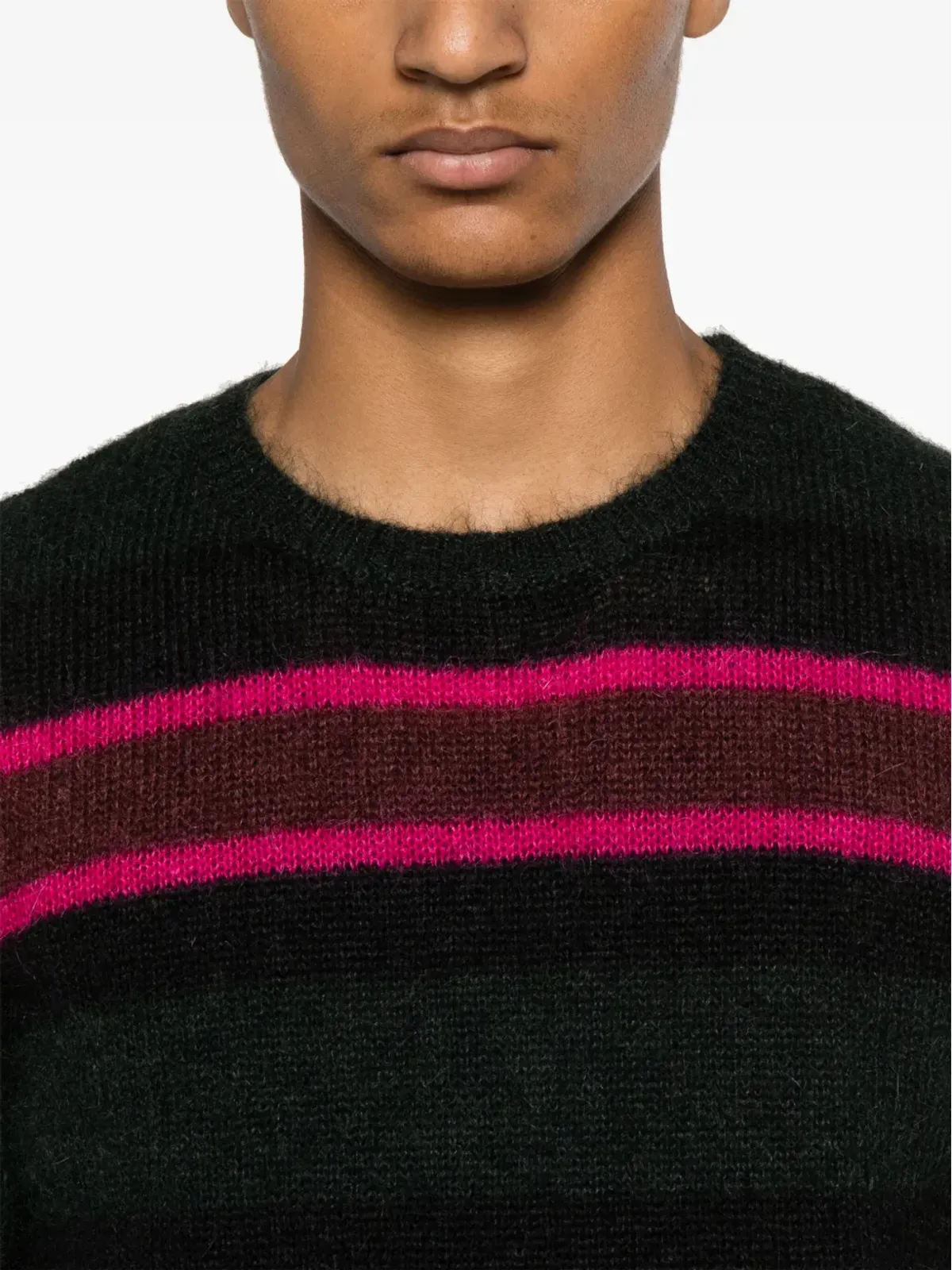 Saint Laurent ストライプニットセーター（グリーン） - 画像5