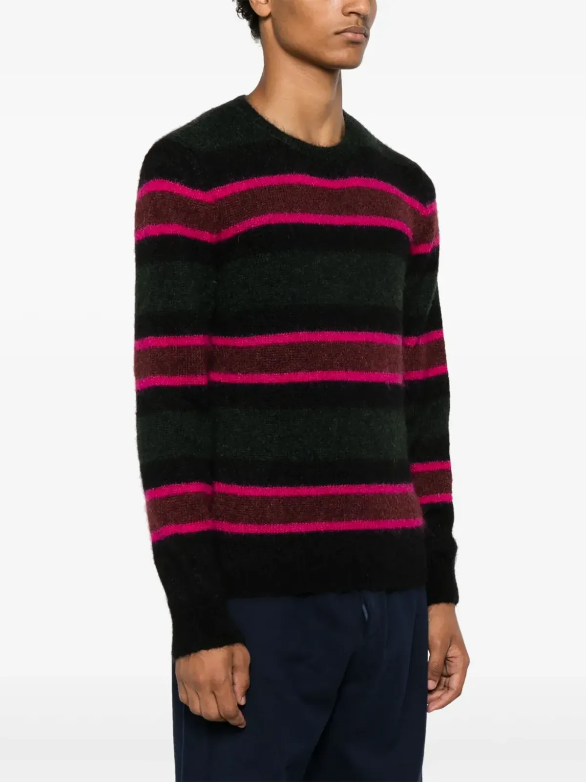 Saint Laurent ストライプニットセーター（グリーン） - 画像3