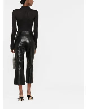 Saint Laurent プリーツディテール レザーパンツ - サムネイル4