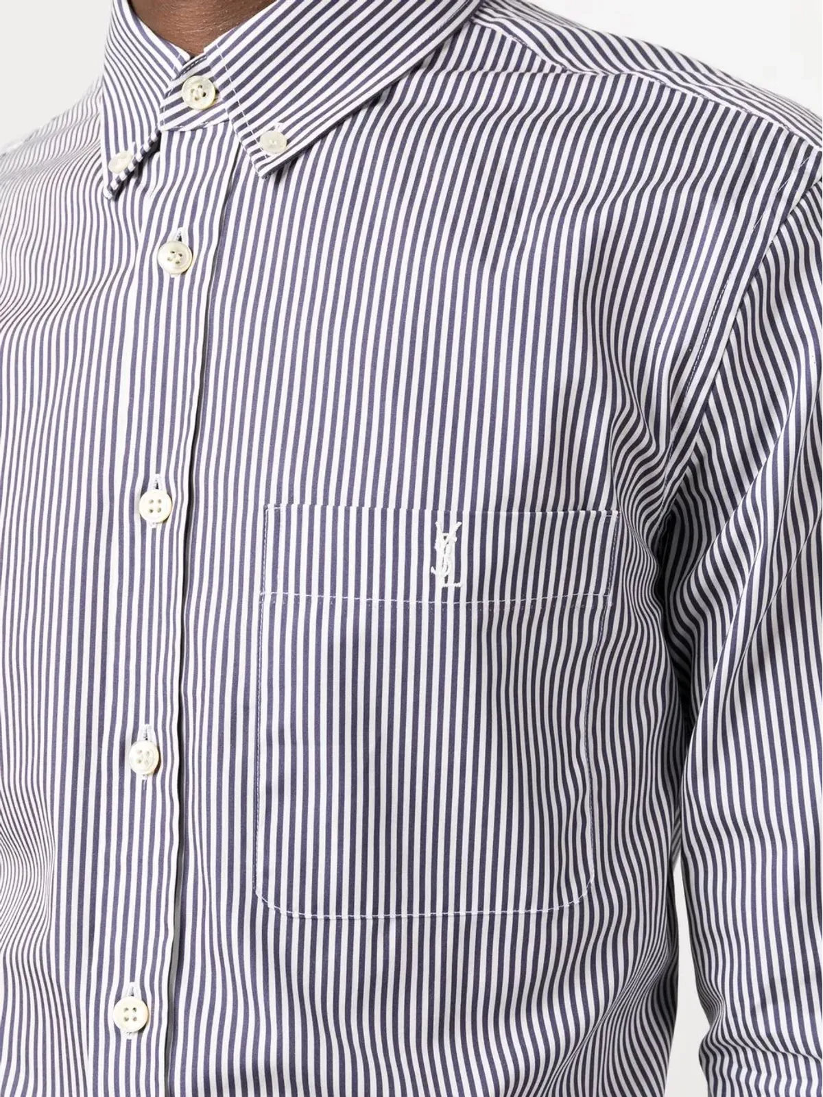 Saint Laurent ストライプ柄ボタンダウンシャツ - 画像5