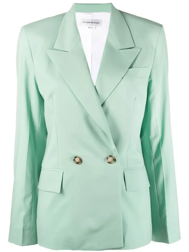 Victoria Beckham Victoria Beckham ライトウェイト テーラードスーツジャケット - グリーンの商品画像