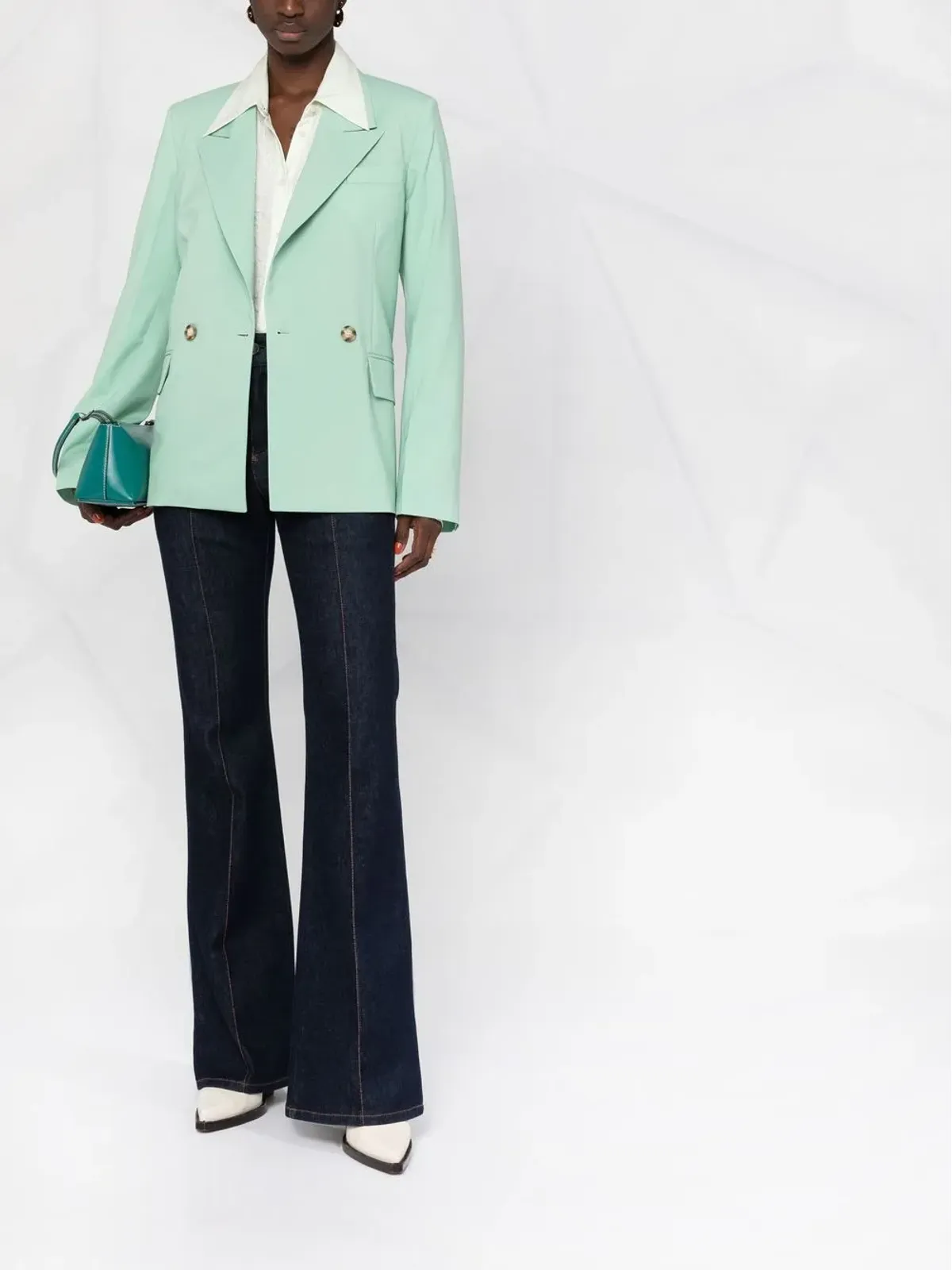 Victoria Beckham ライトウェイト テーラードスーツジャケット - グリーン - 画像2